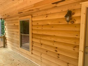 Texture of log home exterior